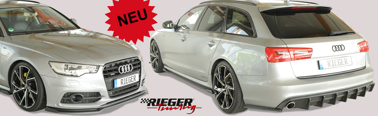 Audi A6 (4G) mit Rieger Frontspoiler und Heckdiffusor